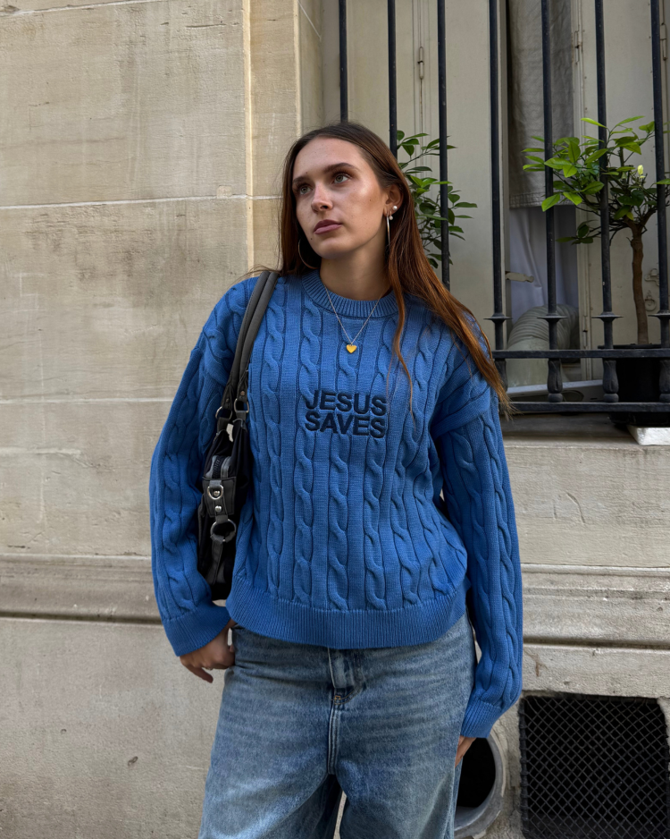 Jesus Saves - Knit Sweater